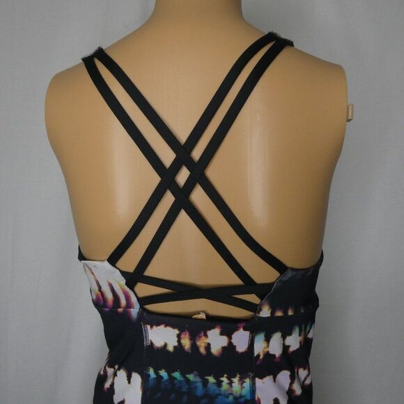 Lucy Tie Dye Striped Tank Top Strappy Criss Cross - Picture 6 of 10